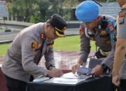 Kapolres Kuansing Pimpin Upacara Sertijab Kabag Ops, Kasat Intelkam, dan Kapolsek Hulu Kuantan