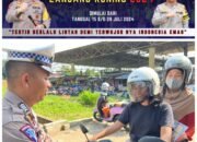 Satgas Preemtif Polres Kuansing Gelar Pemasangan Spanduk Himbauan Operasi Patuh Lancang Kuning 2024