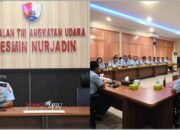 Komandan Pangkalan Udara (Danlanud) Roesmin Nurjadin, Marsma TNI Feri Yunaldi, S.E., M.Han., memimpin rapat staf bulanan