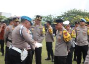 Polda Riau Melaksanakan Apel Pengecekan Personil PAM TPS ,Siap sukseskan Pilkada Riau 2024