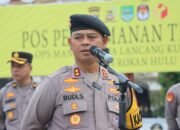 OMP-LK24-Kapolres Pimpin Apel Pengamanan Rapat Pleno Rekapitulasi Suara Tingkat Kabupaten Rokan Hulu