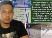 Gawat,,!! Sekdes Karya Indah M. Nur Diduga Selewengkan Anggaran Mencapai Rp.190 Juta untuk Jalan Semenisasi di Dusun I Sei Sibam.