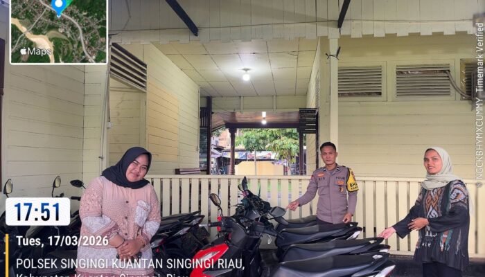 Polsek Singingi Buka Layanan Penitipan Kendaraan, Warga Mudik Lebaran Lebih Tenang