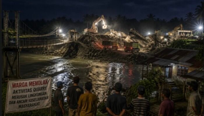 Tak Gentar Dilaporkan, Aktivitas Quarry di Kampar Masih Terus Berlangsung Hingga Larut Malam