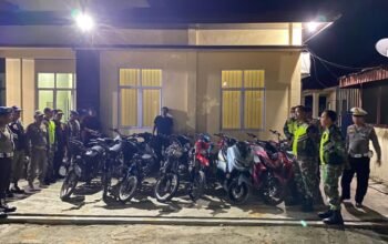 Polsek Bagan Sinembah Tertibkan Balap Liar, 17 Motor Diamankan dalam Razia Gabungan