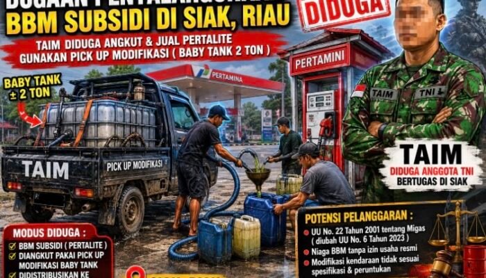 Diduga Selewengkan BBM Subsidi, Taim Disebut Gunakan Pick Up Bertangki 2 Ton untuk Pasok Pertamini di Siak
