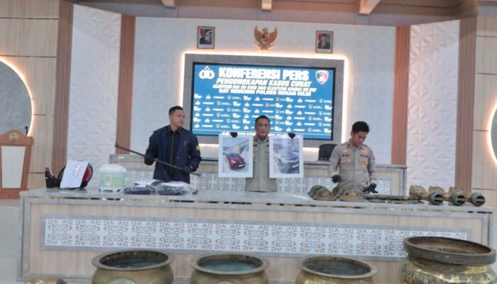 Polres Rohil Ungkap Kasus Pencurian Hiolo Senilai Rp150 Juta di Kelenteng Hai Cuking Sinaboi, Tiga Pelaku Diamankan