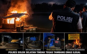 Polres Solok Selatan Sita Excavator Tambang Emas Ilegal, Pelaku Kabur ke Hutan