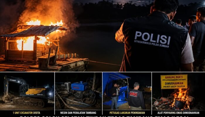 Polres Solok Selatan Sita Excavator Tambang Emas Ilegal, Pelaku Kabur ke Hutan