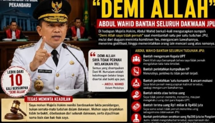 Lebih dari 10 Kali Bersumpah “Demi Allah”, Abdul Wahid Bantah Seluruh Dakwaan JPU