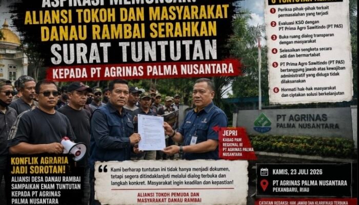 Konflik Agraria Jadi Sorotan, Aliansi Desa Danau Rambai Sampaikan Enam Tuntutan kepada PT Agrinas Palma Nusantara