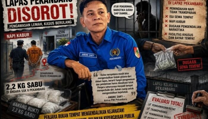 Diduga Jadi Ladang Bisnis, Lapas Kelas II A Pekanbaru Tak Lagi Jadi Tempat Pembinaan. Andre Zaky : Orang Tak Lagi Takut Masuk Penjara