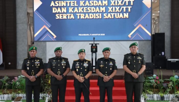 Kodam XIX Tuanku Tambusai Gelar Sertijab Asintel dan Kakesdam, Tradisi Satuan Berlangsung Khidmat