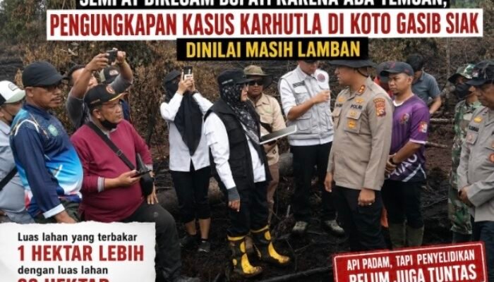 Sempat Dikecam Bupati Karena Ada Temuan, Pengungkapan Kasus Karhutla di Koto Gasib Siak Dinilai Lamban
